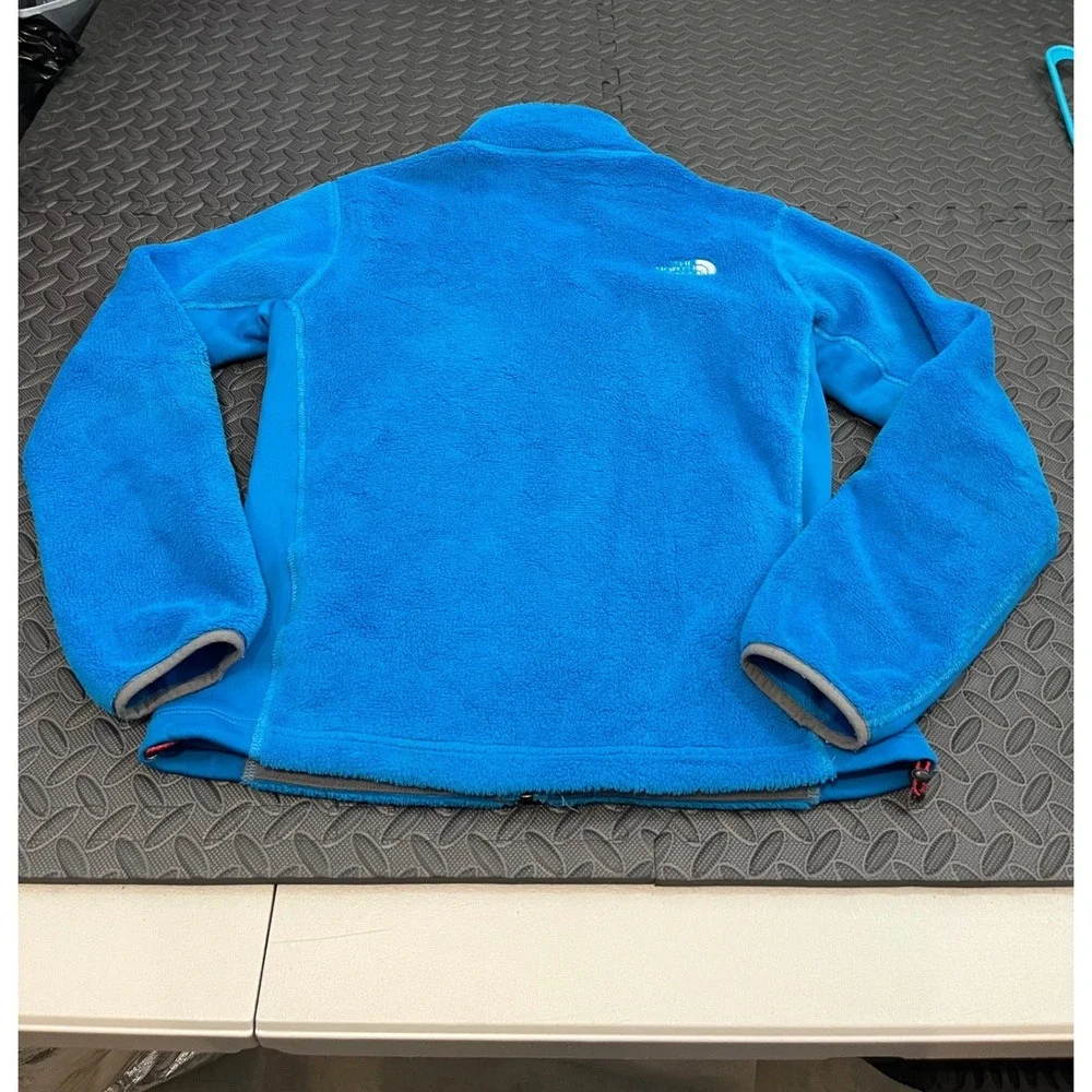 The North Face Summit Series Fleece Jacket Womens L Blue Full Zip Mock Neck